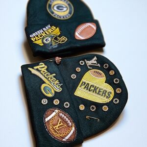 Green Bay Packers Custom His And Her Beanie Hats